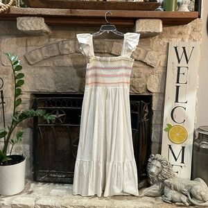 White capped sleeve dress